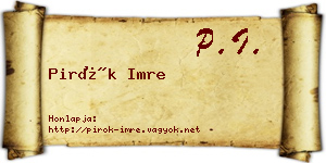 Pirók Imre névjegykártya