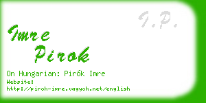 imre pirok business card