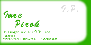 imre pirok business card